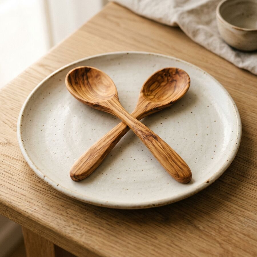 Olive Wood Spoon Pair